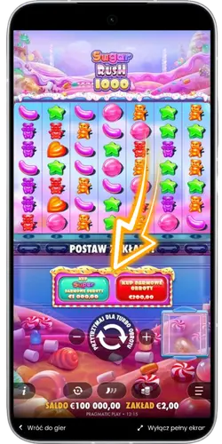 Zakup darmowych spinów w Sugar Rush 1000